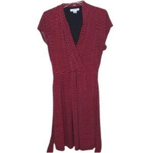 Liz Claiborne Pink and Black polka dot wrap dress